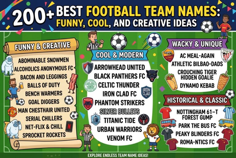 200+ Best Football Team Names: Funny, Cool, and Creative Ideas